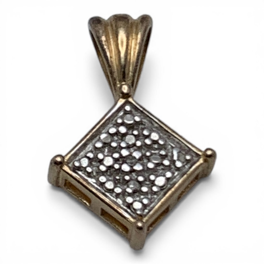 Sterling Silver Gold Tone Pendant: Marked 925 - 3/4" Long - 1.4 Grams
