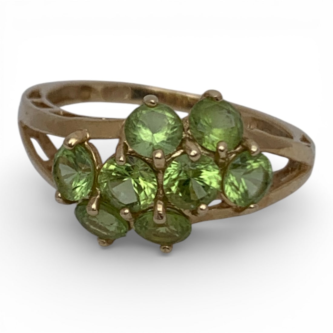 14k Yellow Gold & Green Citrine Ring: Marked 14k - Size 9 - 2.0 DwtGemstones Tested With Presidium Gem Tester Il - Berners Does Not Guarantee Authenticity Of Gemstones