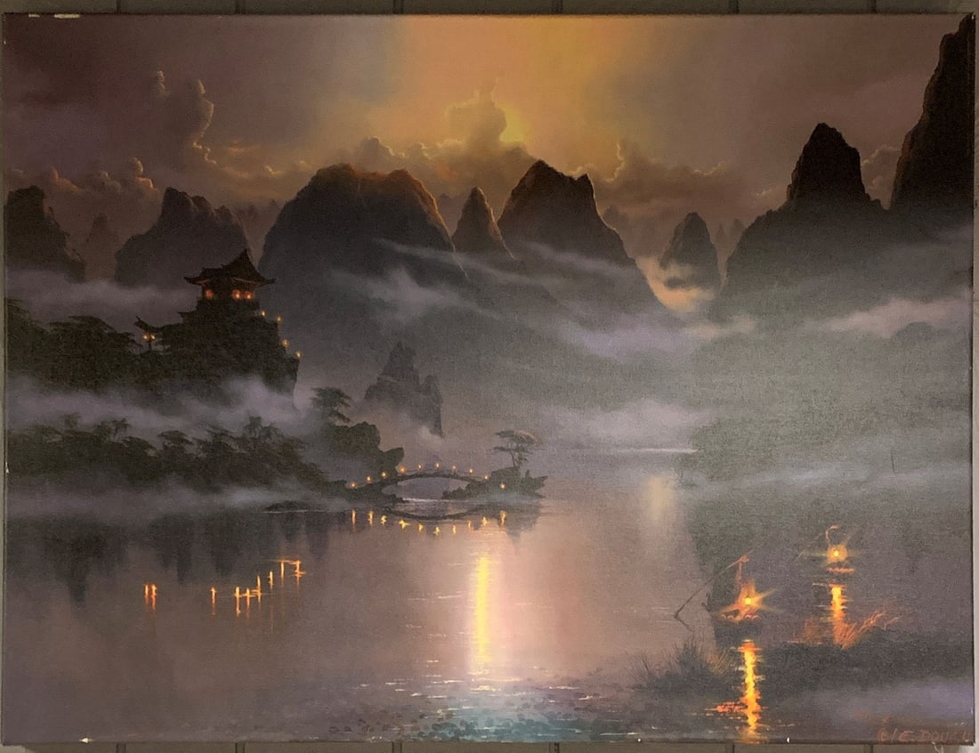 Lionel E. Dougg Artist Proof, China Pearl: Signed Lower Right: A/p 11/50. Lionel E. Duogg. 36" X 48". Titled On Reverse: China Pearl. Signed On Reverse: Happy Anniversary. 16 Years To Robin & Leon. Lonel E. Dougg.