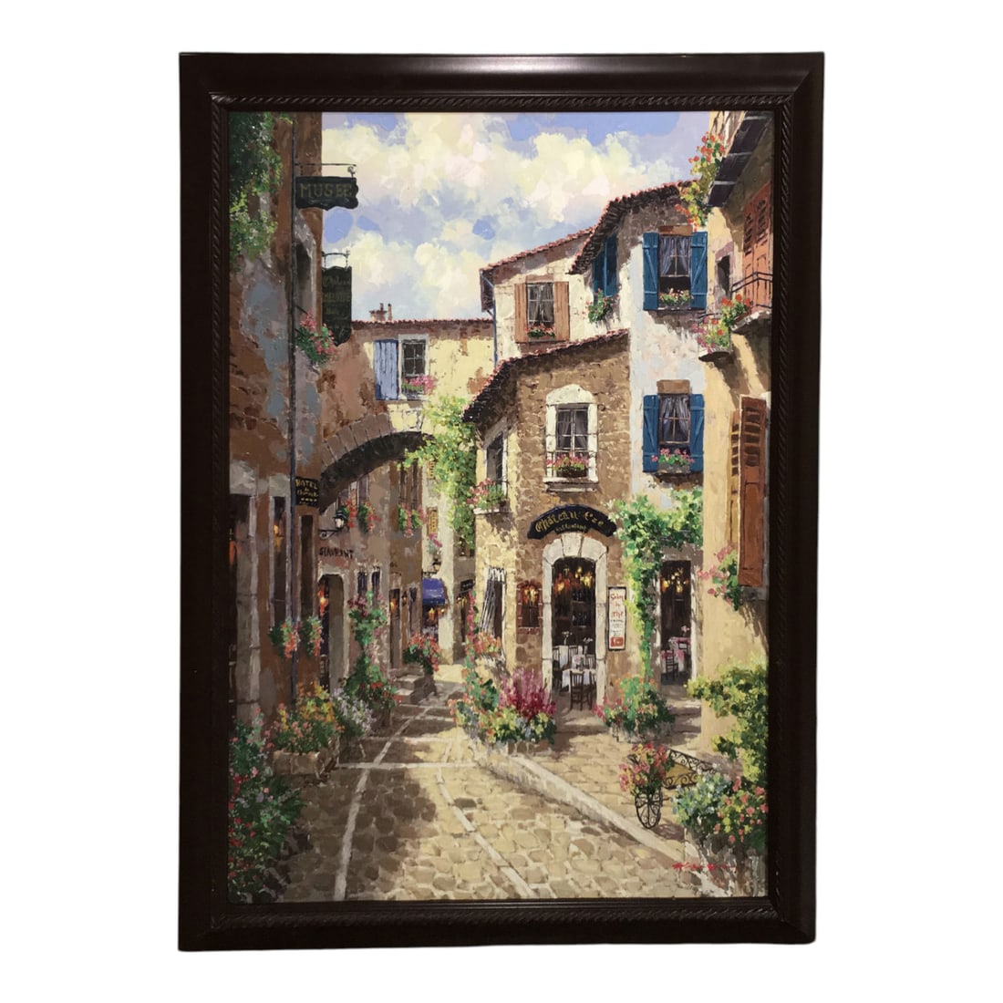 Signed & Numbered Print On Canvas, Street Scene: Signed Lower Right, Numbered: 70/325. Framed: 45.5" X 35.5".