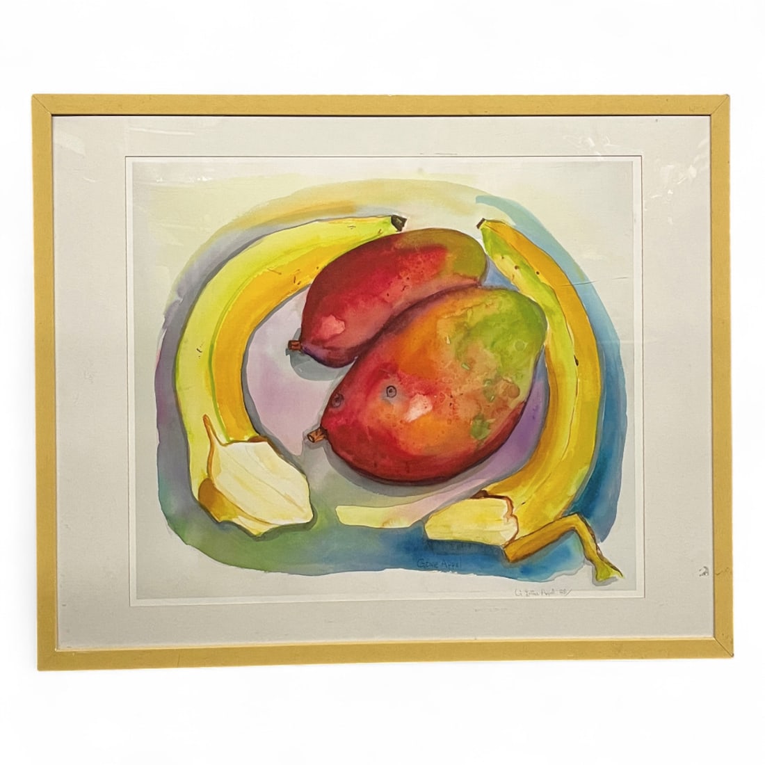 Gene Lester Appel Artist Proof Fruit Print: Signed In Print: Gene Appel. Pencil Signed: G. Lester Appel Ap. Framed And Under Glass: 32" X 42".