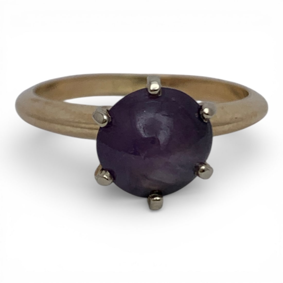 14k Yellow Gold & Purple Sapphire Ring: Marked 14k - Size 7.25 - 2.3 DwtGemstones Tested With Presidium Gem Tester Il - Berners Does Not Guarantee Authenticity Of Gemstones