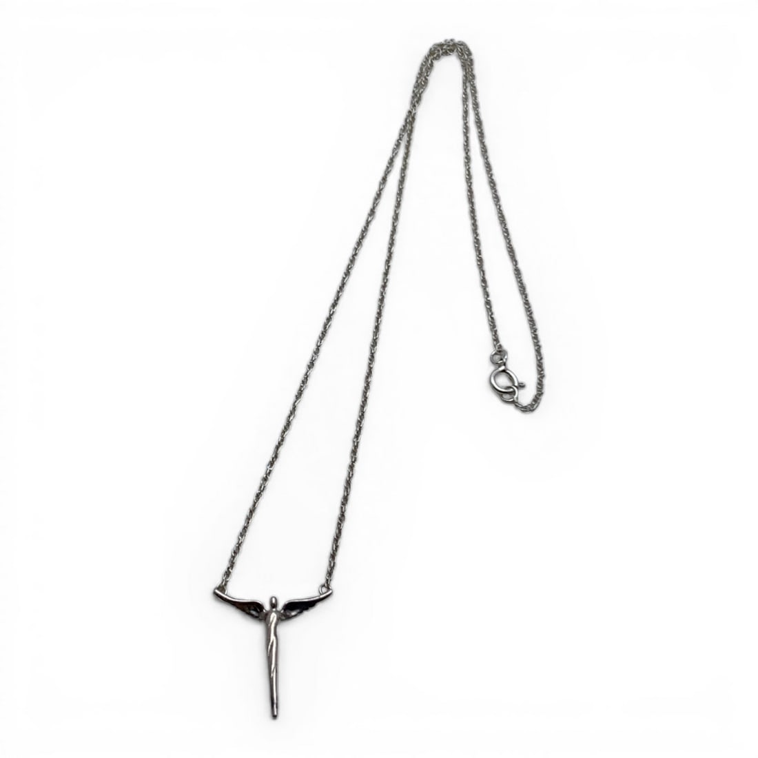 Sterling Silver Figural Pendant Necklace: Marked 925 - 17" Long - 1.7 Grams