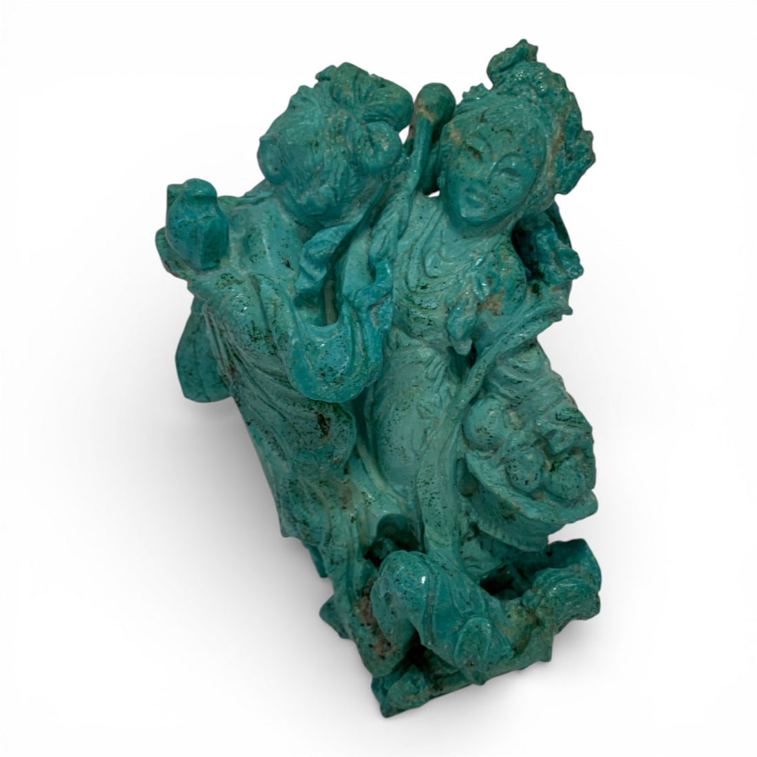 Carved Turquoise Figural Sculpture: 4" Tall