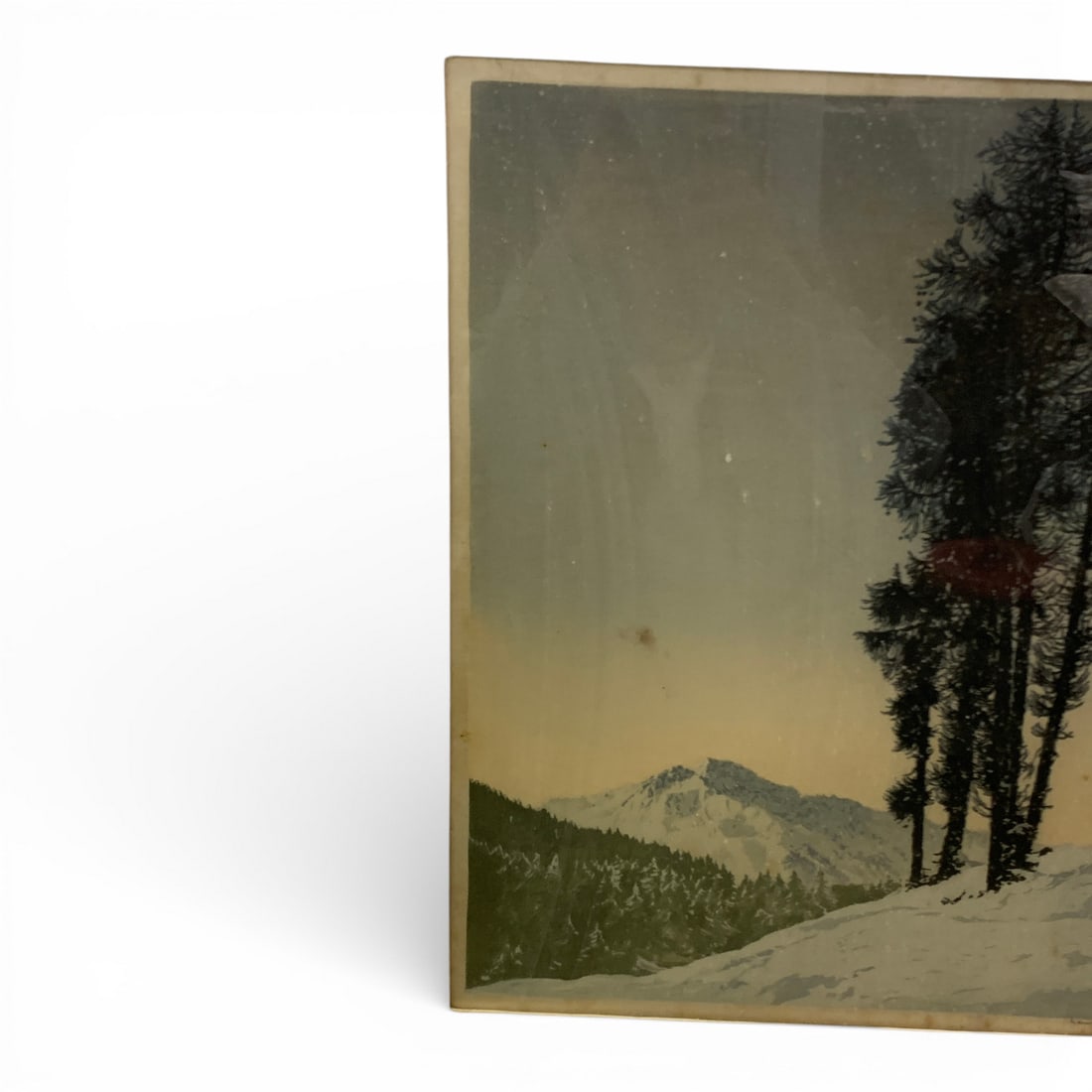 Mountain Scene Print On Fabric, Signed - 4