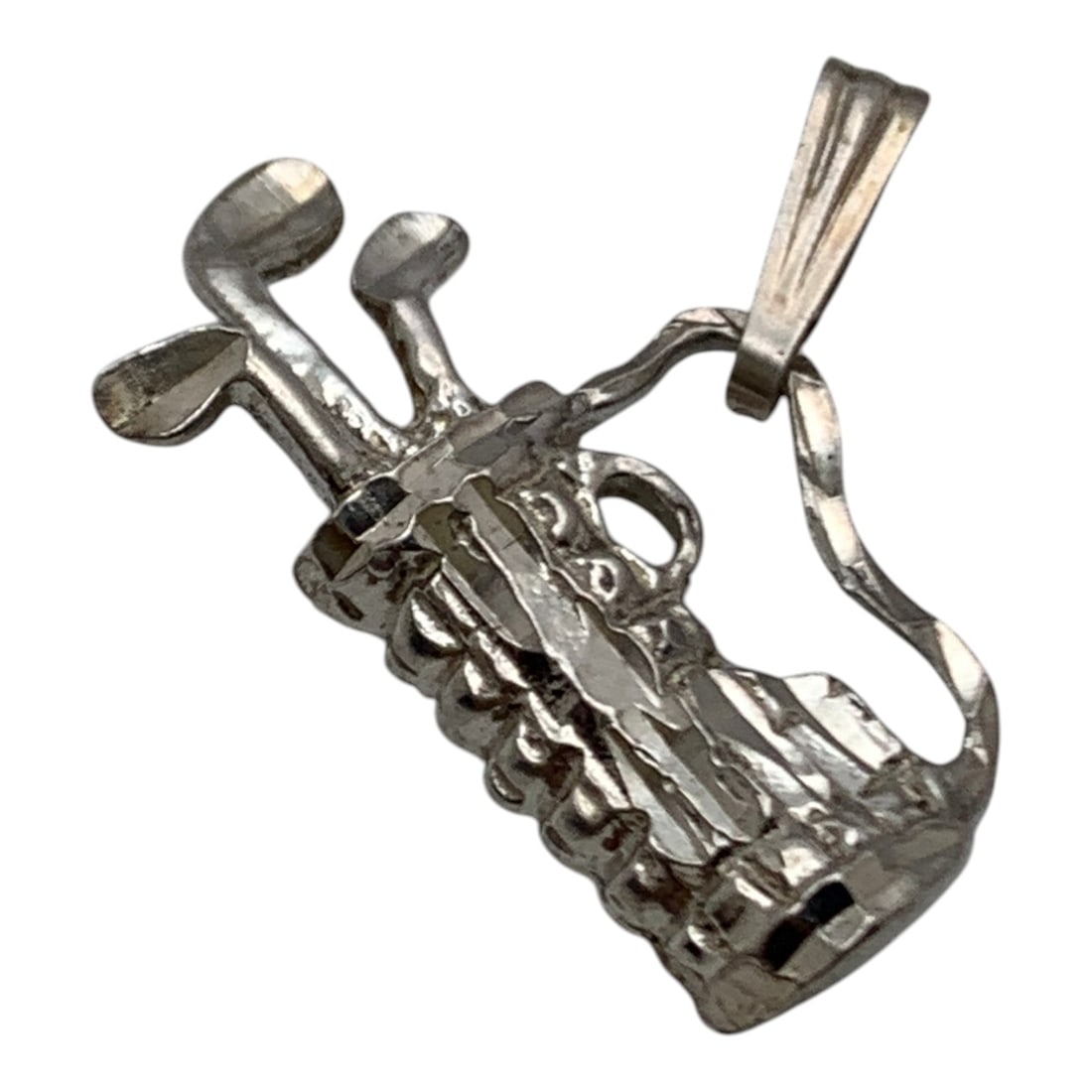 Sterling Silver Golf Bag Pendant: Marked 925 - 7/8" Long - 1.6 Grams