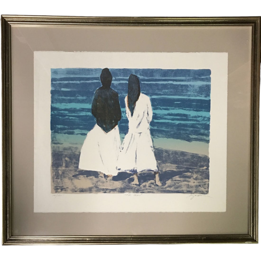 Richard Segalman Lithograph, La Mer: 100/150. La Mer. Signed Lower Right. Segalman. Framed And Under Glass: 31.25" X 37.25".