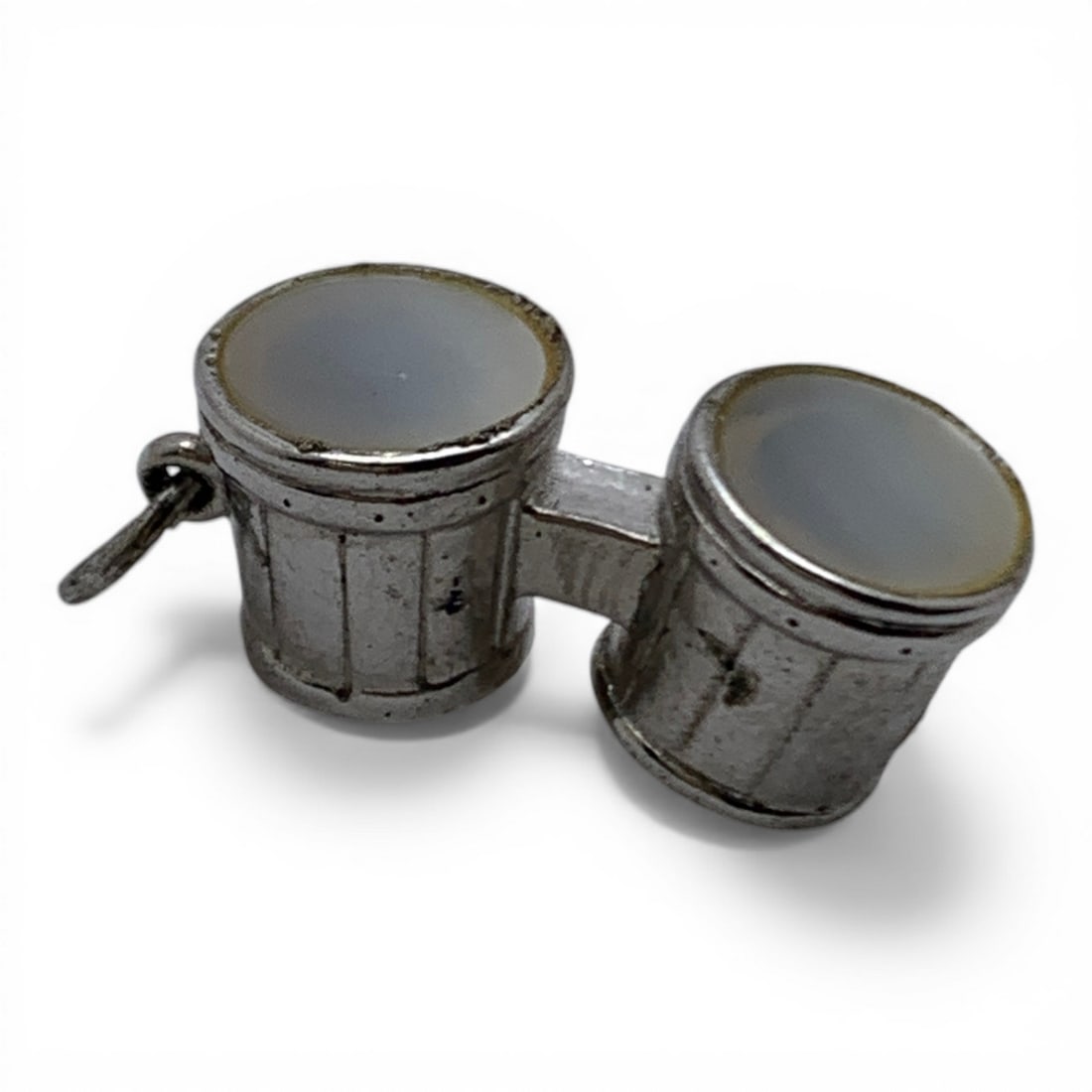 Silver Drums Charm: Tests Silver - 1" Long - 6.9 Grams