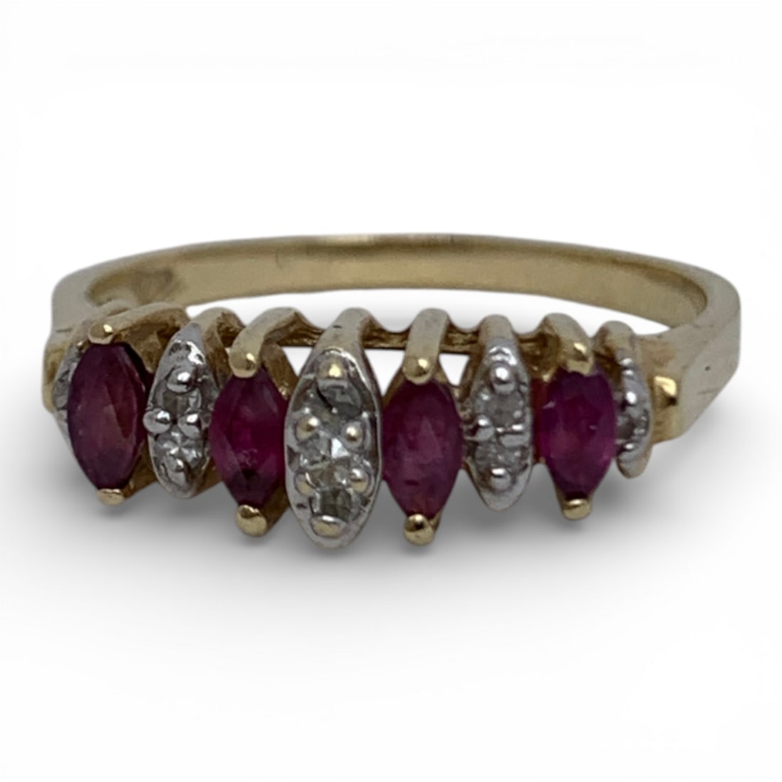 14k Yellow Gold Diamond & Topaz Ring: Marked 14k - Size 6.5 - 1.8 DwtGemstones Tested With Presidium Gem Tester Il - Berners Does Not Guarantee Authenticity Of Gemstones