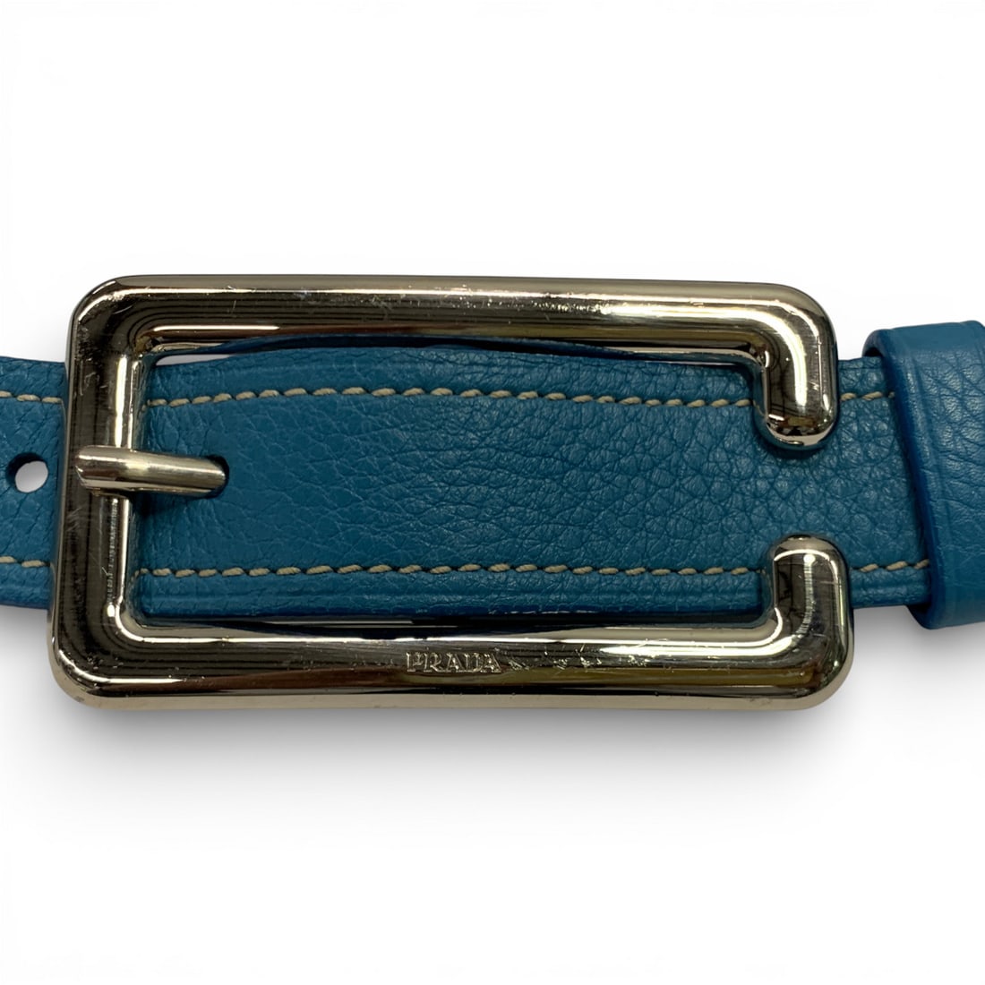 Prada Blue Leather Belt - 2