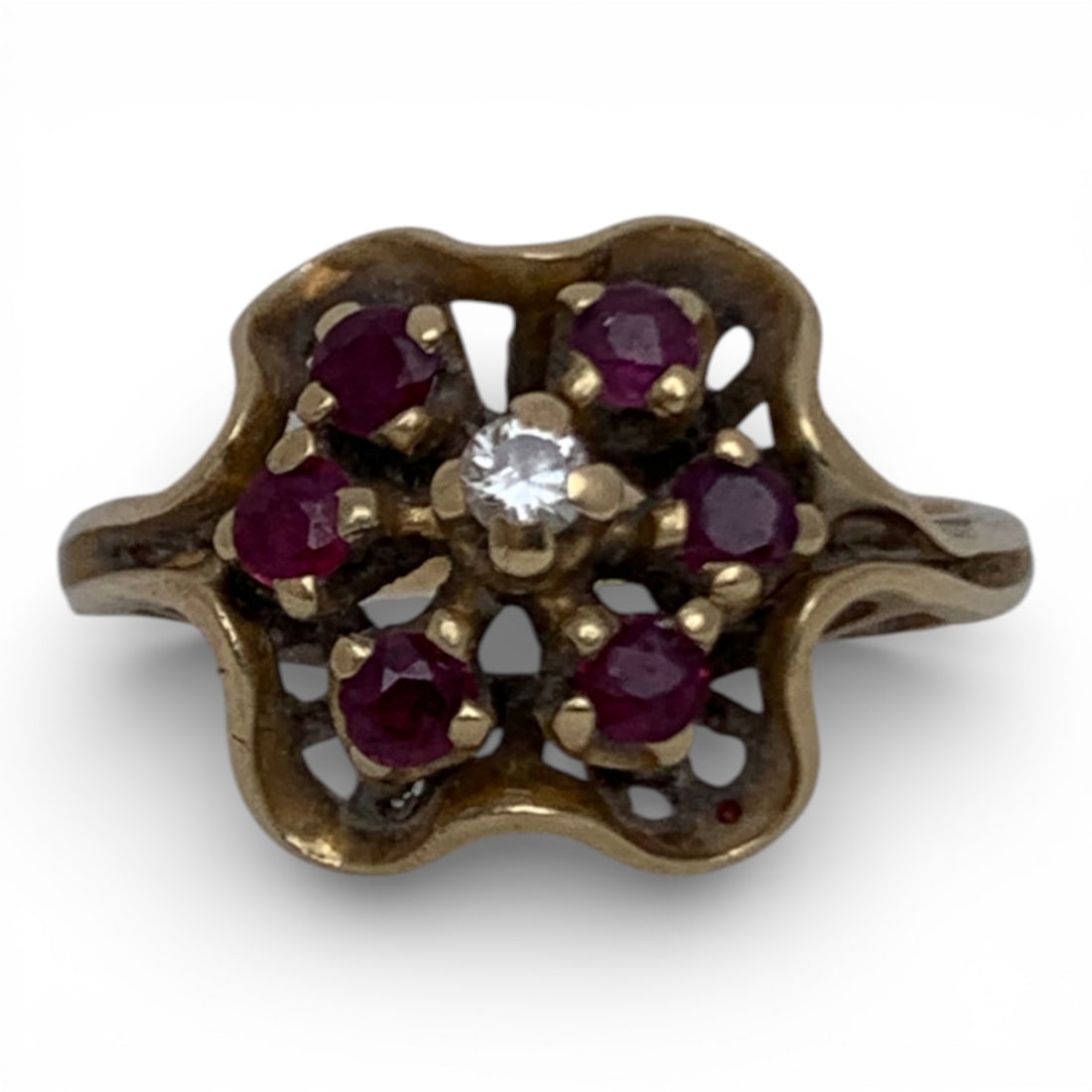 14k Yellow Gold Diamond & Topaz Ring: Marked 14k - Size 6 - 2.2 DwtGemstones Tested With Presidium Gem Tester Il - Berners Does Not Guarantee Authenticity Of Gemstones