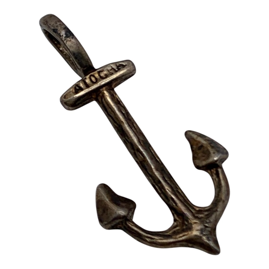 Silver Ship Anchor Pendant: Tests Silver - 1" Long - 1.2 Grams