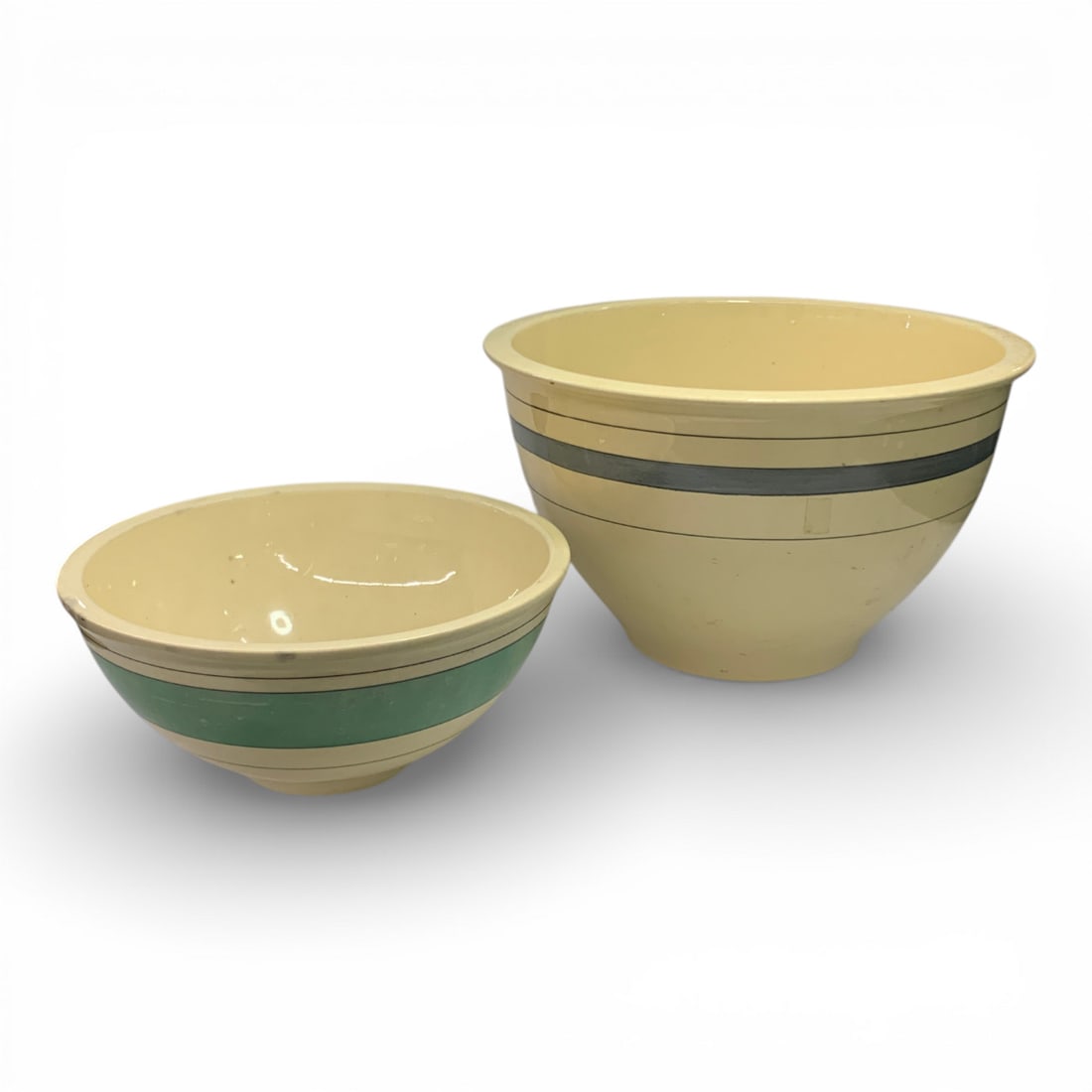 2 Roseville Pottery Bowls: 8 7/8" Diameter & 11 1/2" Diameter