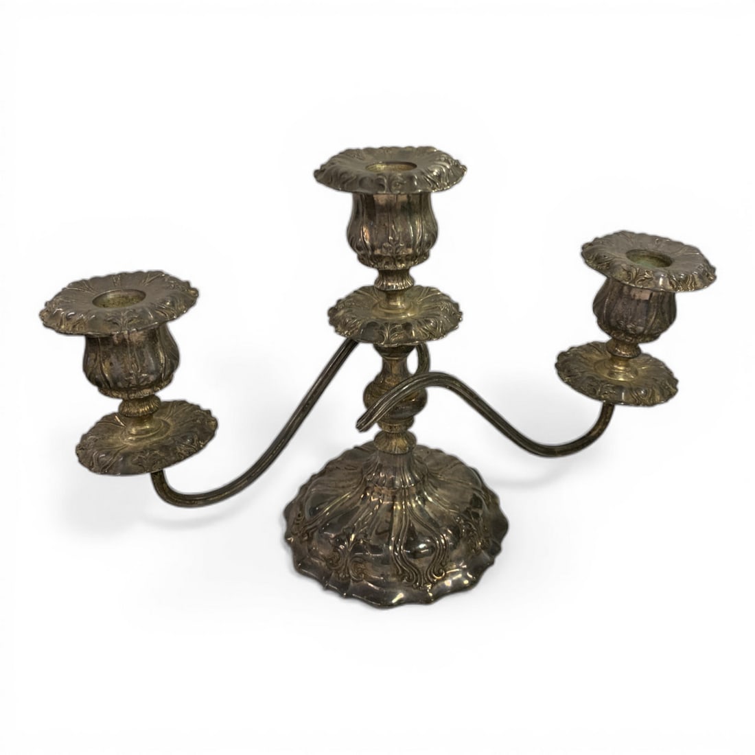 4 Silver Plated Candle Holders - 2