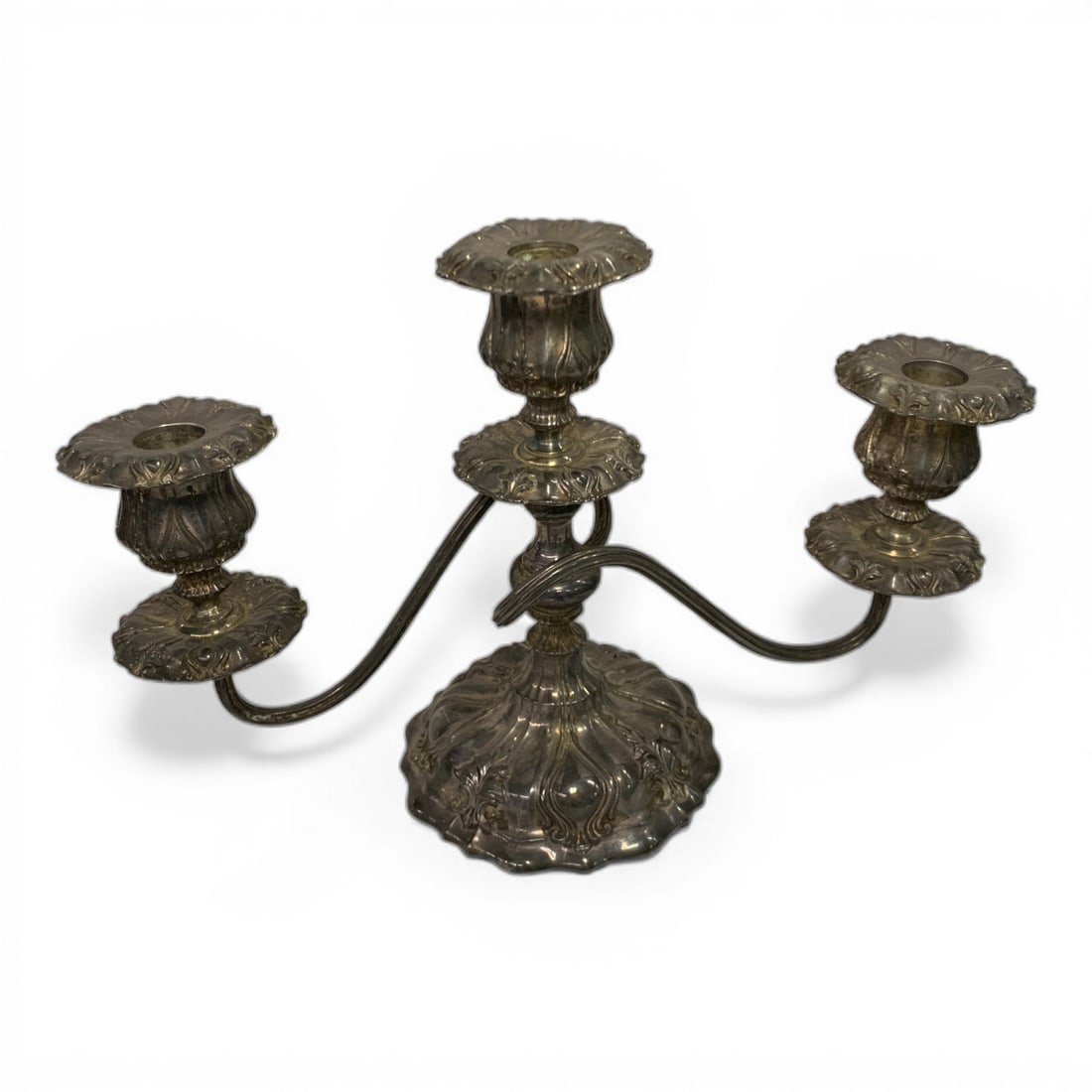 4 Silver Plated Candle Holders - 3