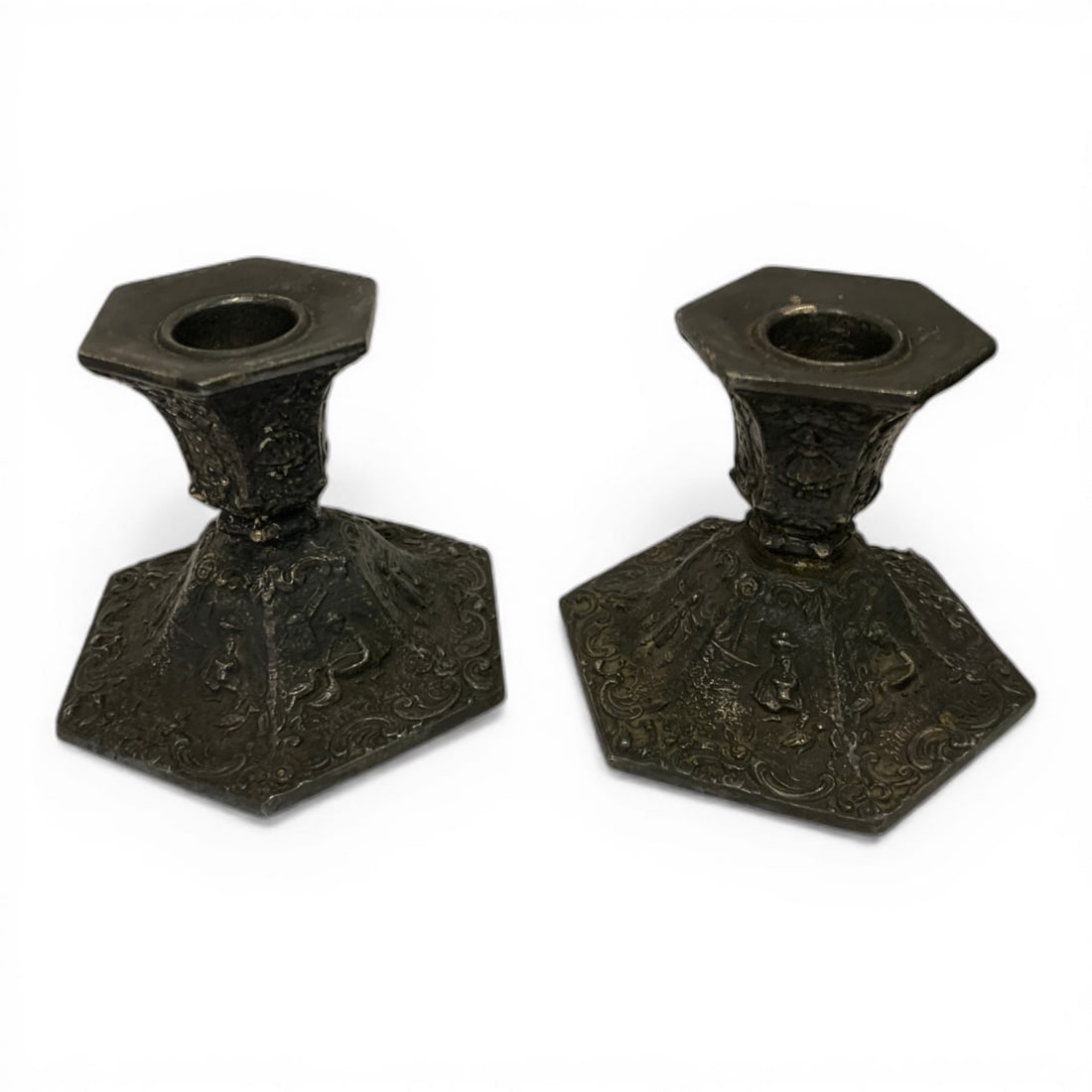 4 Silver Plated Candle Holders - 4