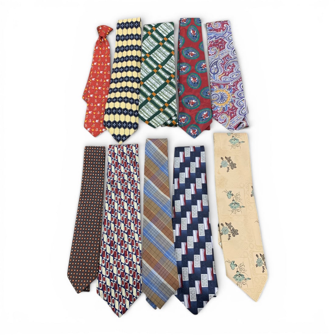 10 Designer Ties Including 1 Pierre Cardin Tie (1 of 2)