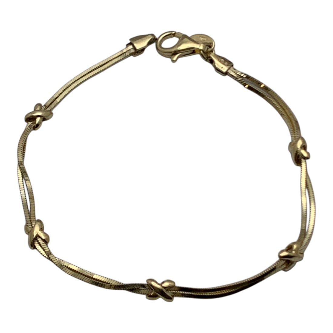 Sterling Silver Gold Tone Bracelet: Marked 925 - 7 1/8" Long - 4.3 Grams