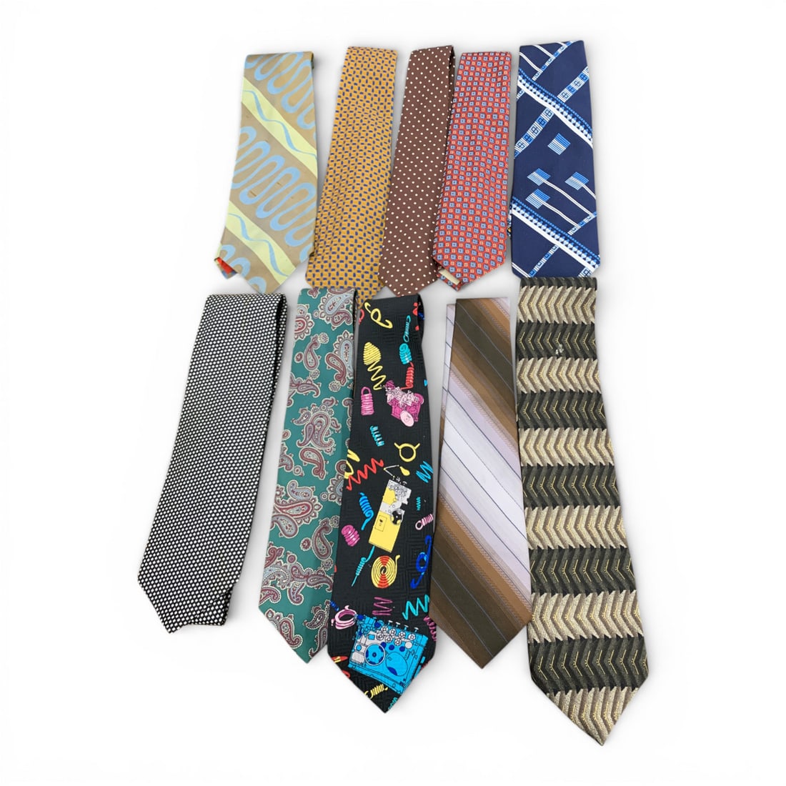 10 Designer Ties Including 1 Stafford Tie: Includes Stafford, Marquis & Golden Emblem