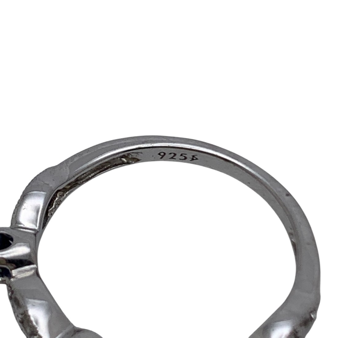 Sterling Silver Ring With Blue & Clear Stones - 6