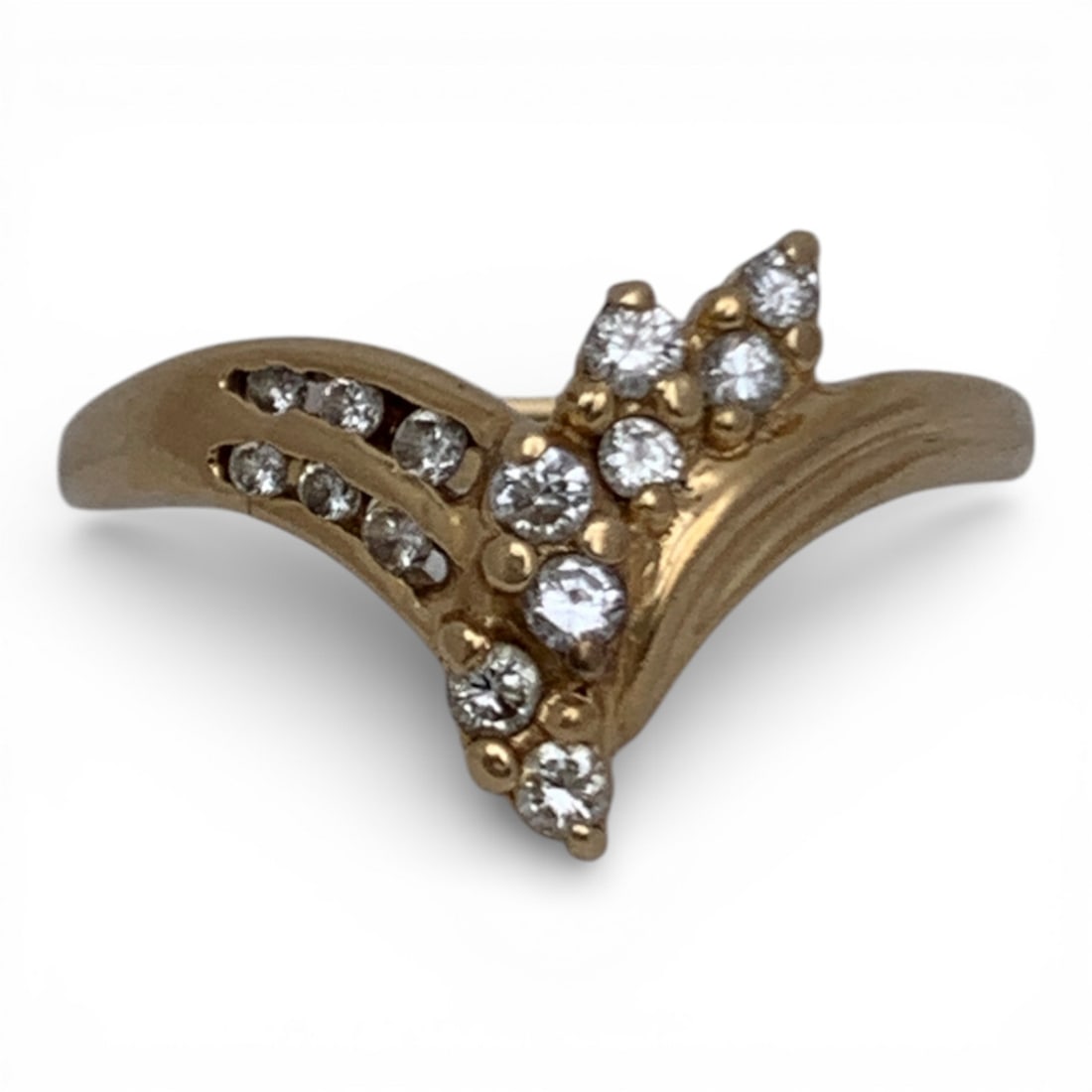 14k Yellow Gold & Diamond Ring: Marked 14k - Size 10 - 1.9 DwtGemstones Tested With Presidium Gem Tester Il - Berners Does Not Guarantee Authenticity Of Gemstones