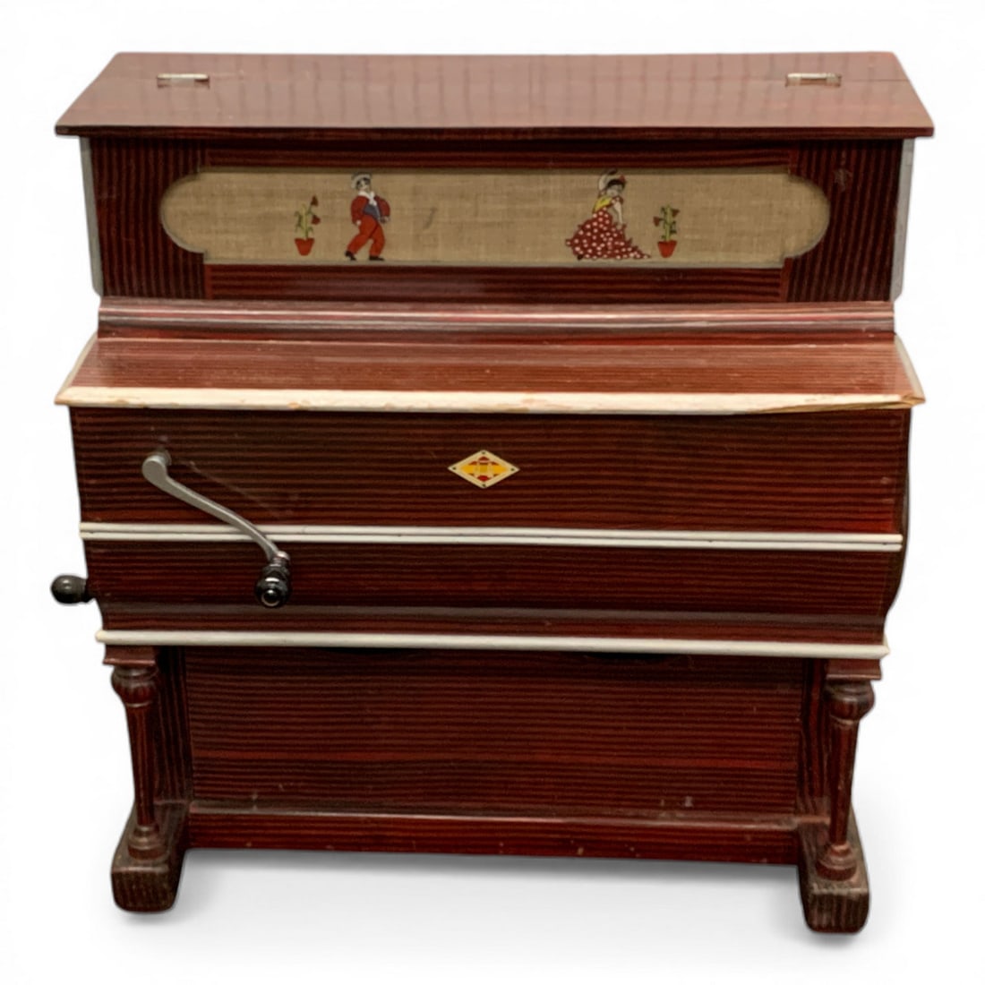 Enrique Salva Barcelona Espana Player Piano: Label On Front: Enrique Salva, Barcelona Espana. 23.5" Tall X 23" Long. Minor Wear To Rim Of Lid, See Photos.