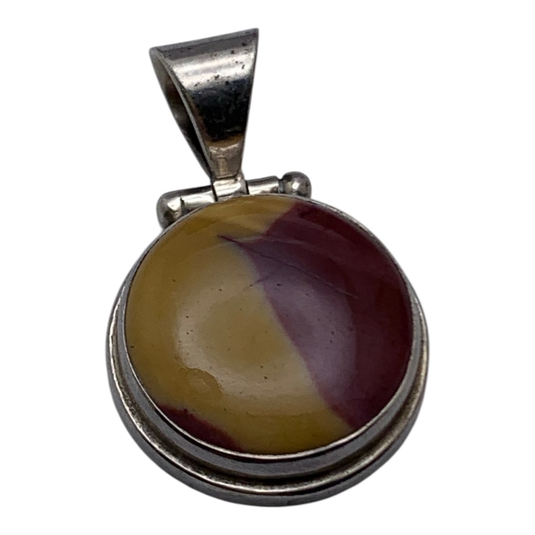 Sterling Silver Pendant With Red/ Yellow Stone: Marked 925 - 1 3/8" Long - 9.1 Grams