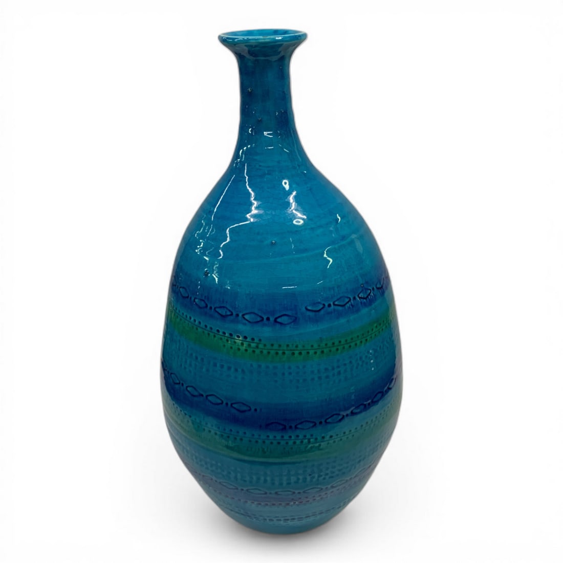 Italian Ceramiche Tadinate Blue Glazed Vase (1 of 6)