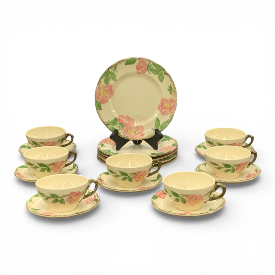 Group Of Franciscan Earthenware: Includes 5 Plates: 8" Diameter - 7 Cups & Saucers: 5 7/8" Diameter
