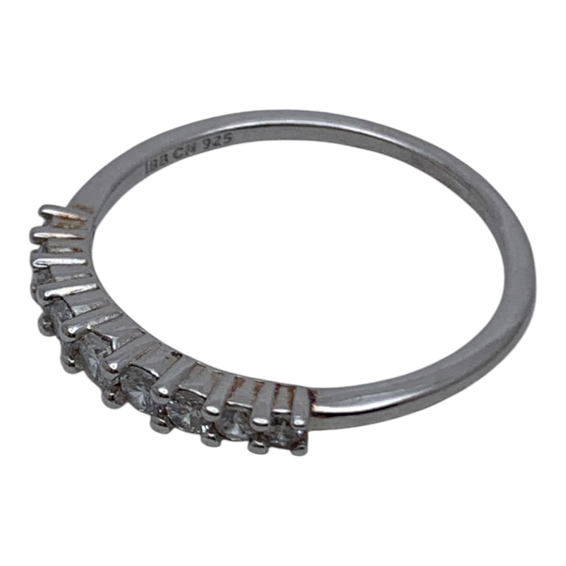 Sterling Silver Ring With Clear Stones - 3