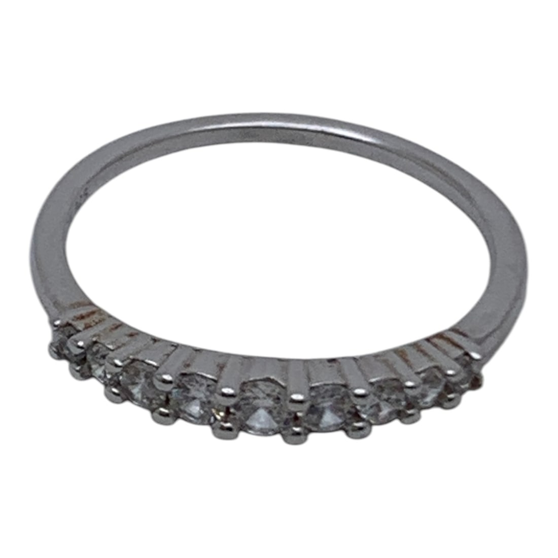 Sterling Silver Ring With Clear Stones - 5