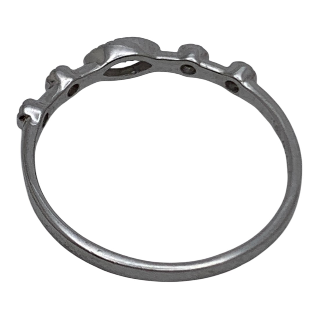 Sterling Silver Ring With Clear Stones - 2