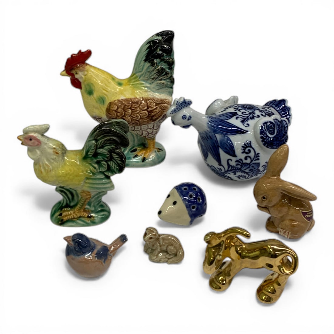 Collection Of 8 Animal Figurine Sculptures: Ranging Height: 1 1/2" - 5 1/2" Tall