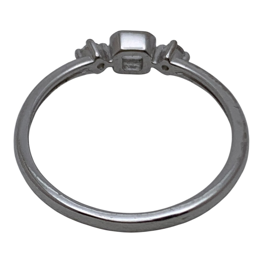 Sterling Silver Ring With Clear Stones - 2