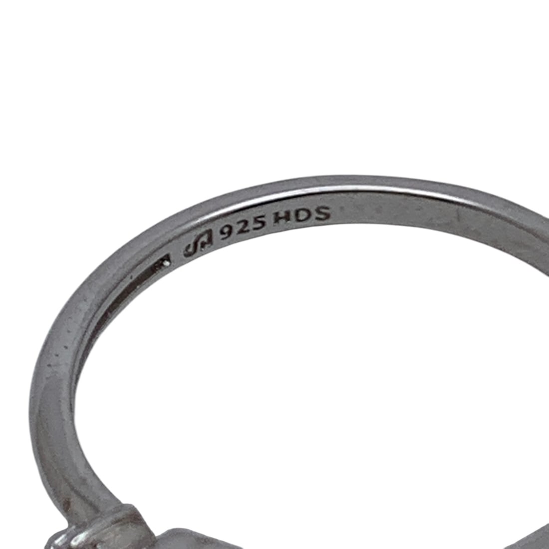 Sterling Silver Ring With Clear Stones - 6