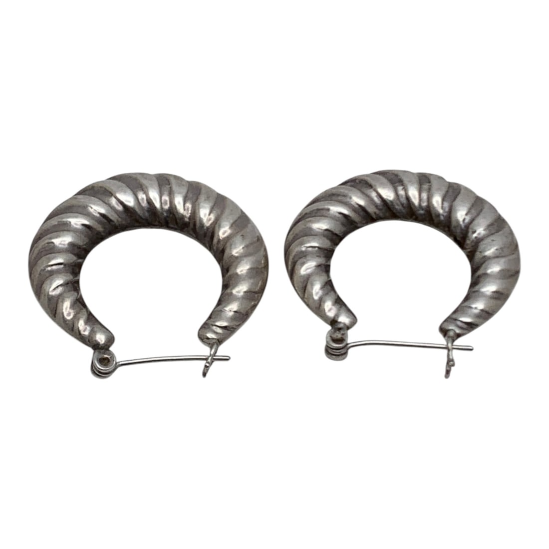 Silver Hoop Earrings - 2