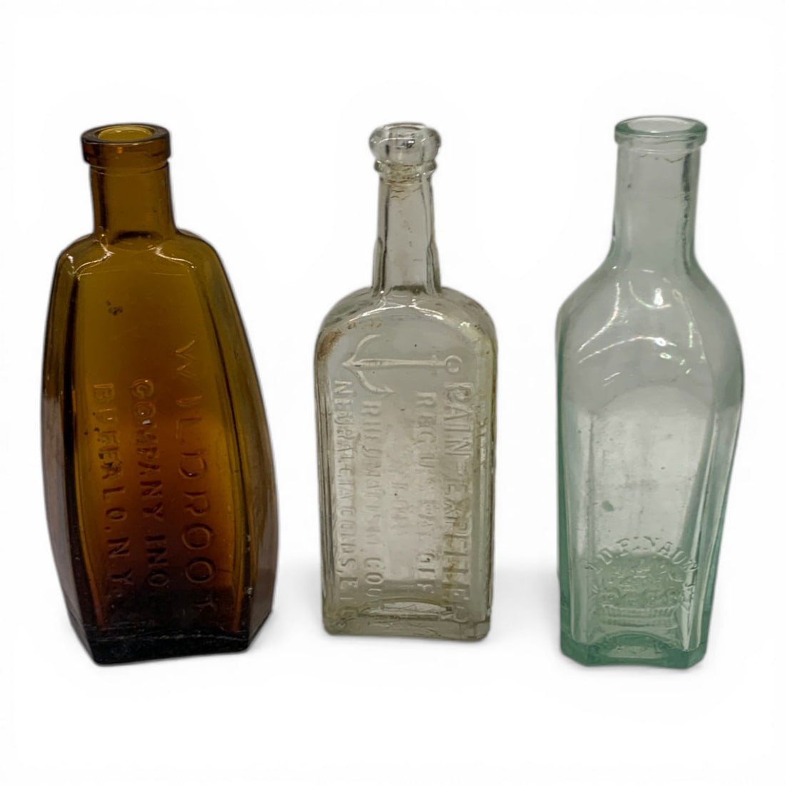 3 Glass Apothecary Bottles - 3
