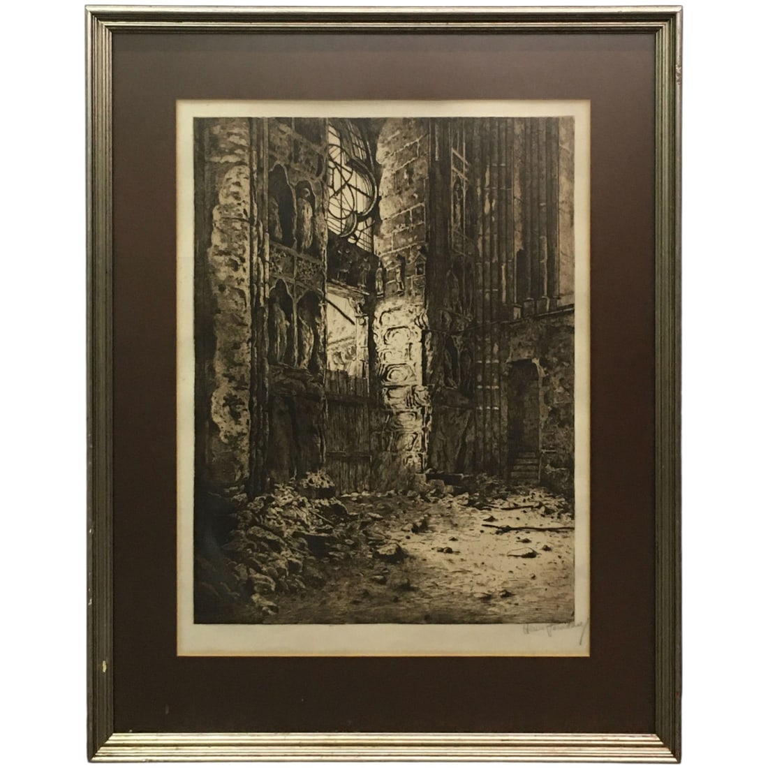 Pencil Signed Engraving: Signed Lower Right. Henri Found? Framed And Under Glass: 34.5" X 28.25".
