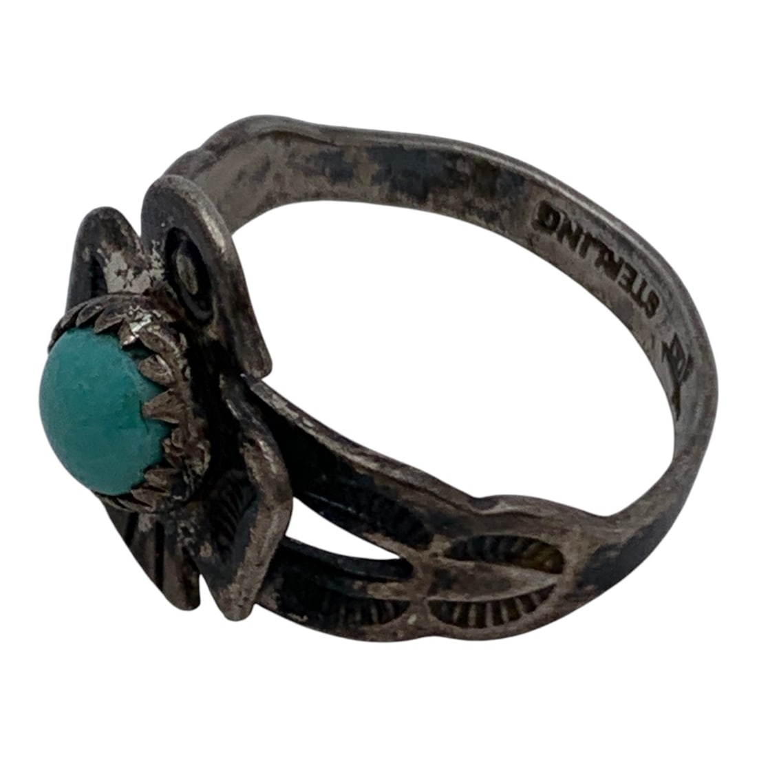 Sterling Silver Ring With Blue Stone - 3