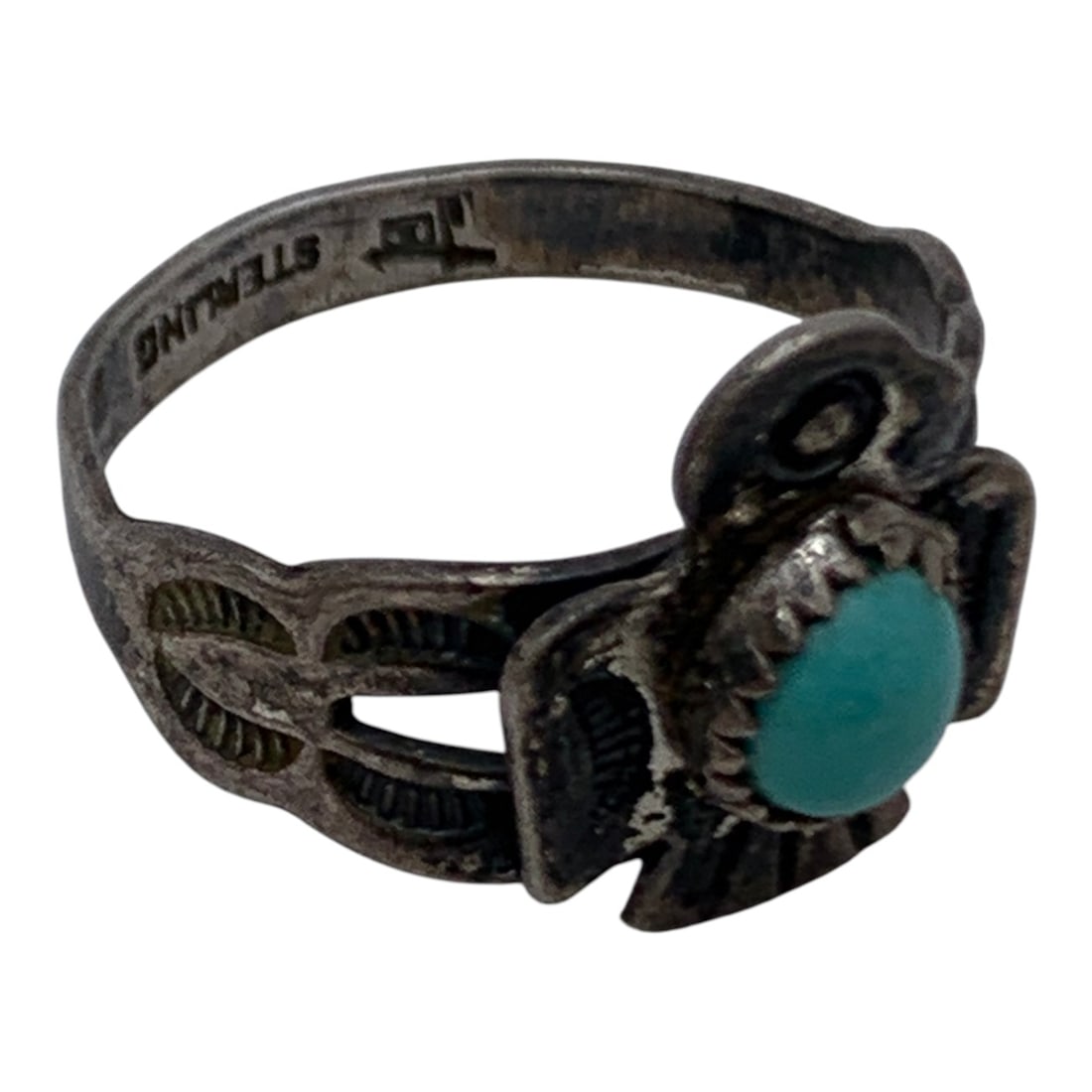 Sterling Silver Ring With Blue Stone - 4