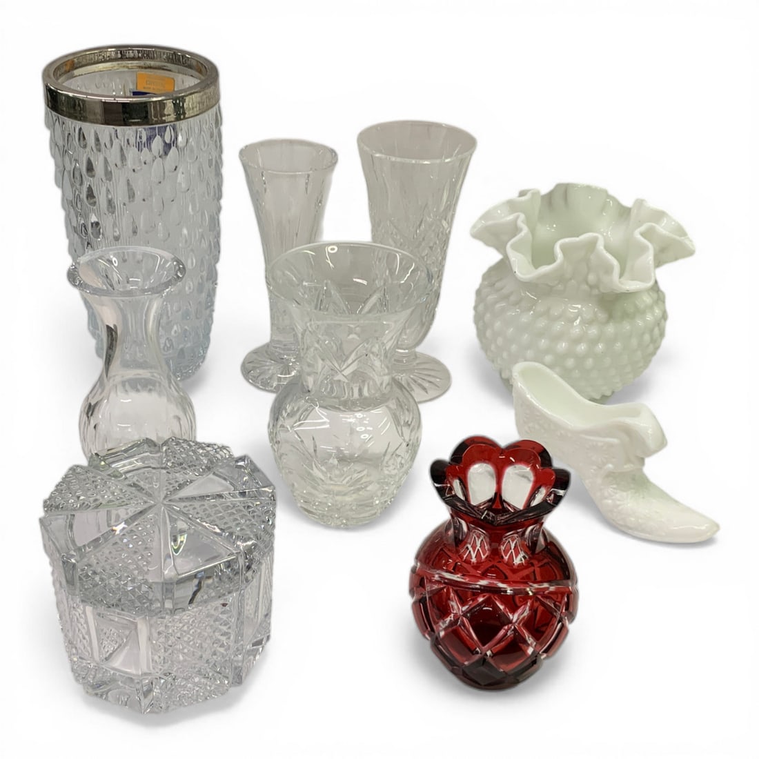 Collection Of 9 Glass Vases (1 of 3)