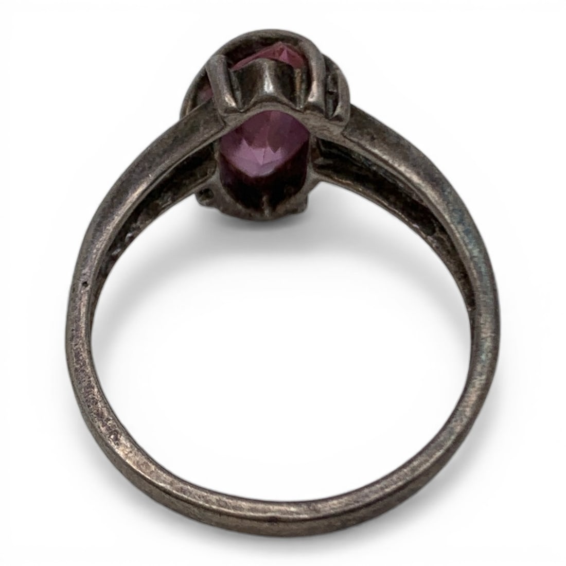 Sterling Silver & Pink Stone Ring - 2
