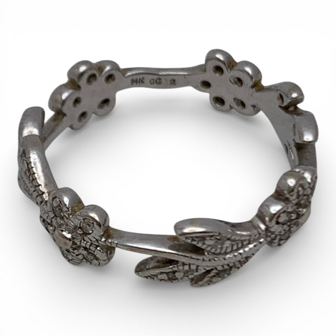 14k White Gold & Diamond Ring - 3