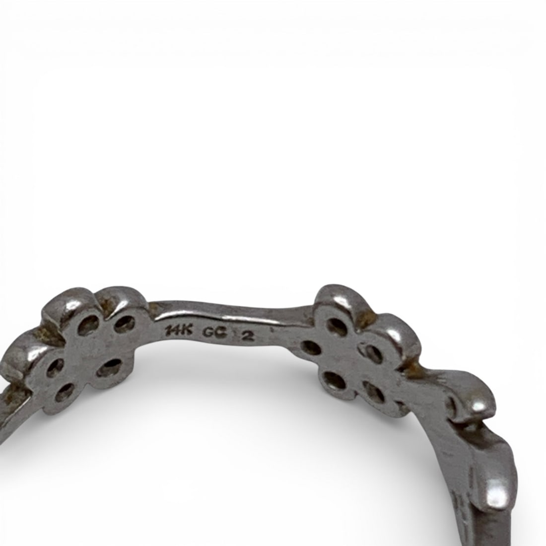 14k White Gold & Diamond Ring - 4