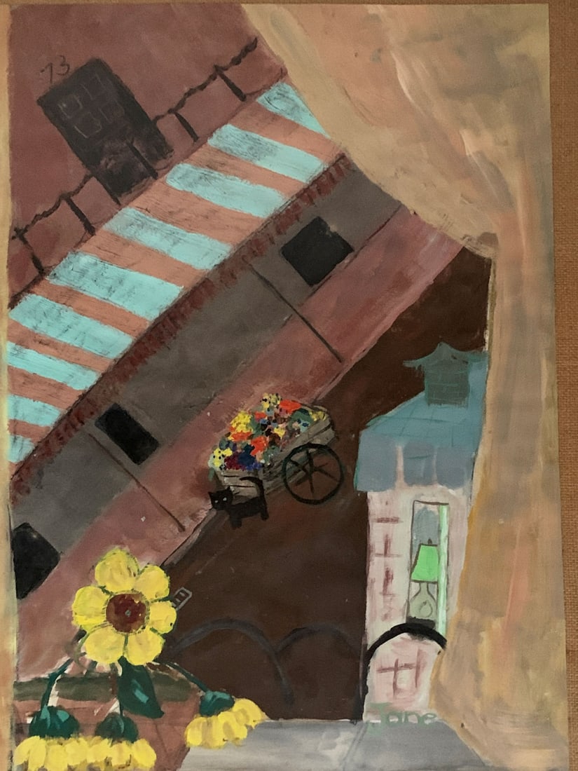 Painting On Paper Signed Jane - 3