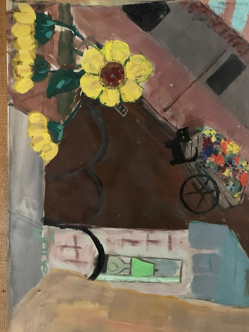 Painting On Paper Signed Jane - 6