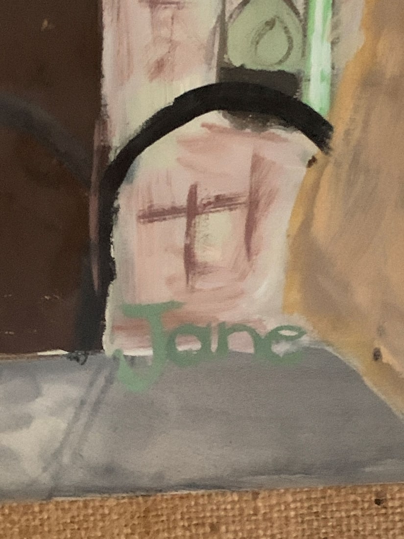 Painting On Paper Signed Jane - 7