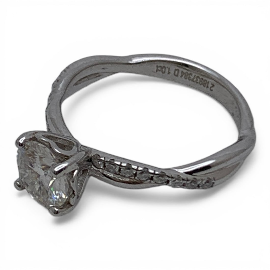 Sterling Silver Ring With Clear Stones - 3