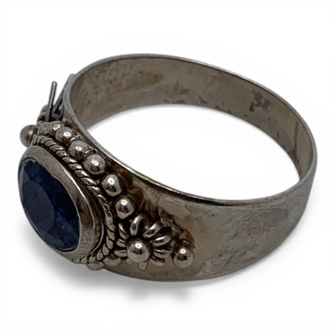 Sterling Silver Ring With Blue Stone - 3