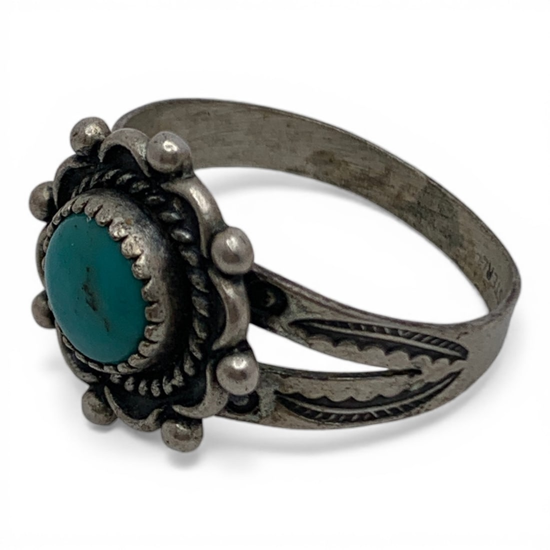 Sterling Silver & Blue Stone Ring - 3